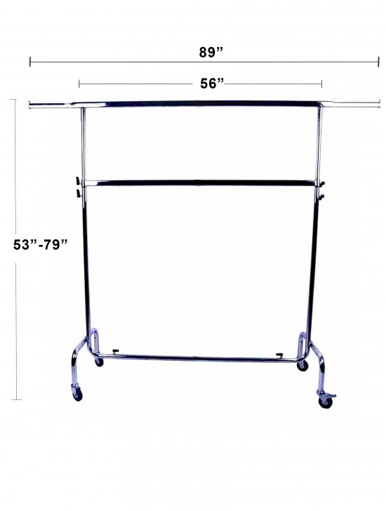 2-Tier Extendable Rolling Rack with Black Knobs